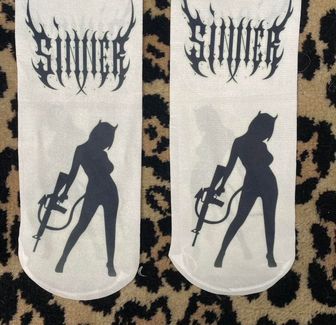 Printed under the knee socks