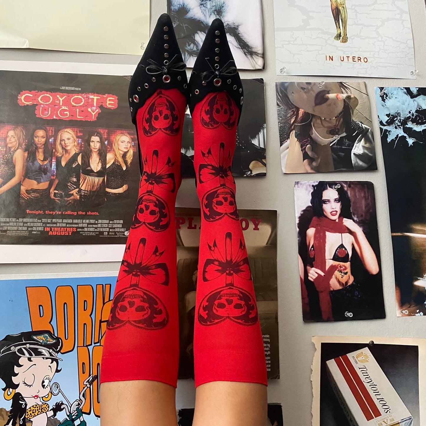 Printed under the knee socks