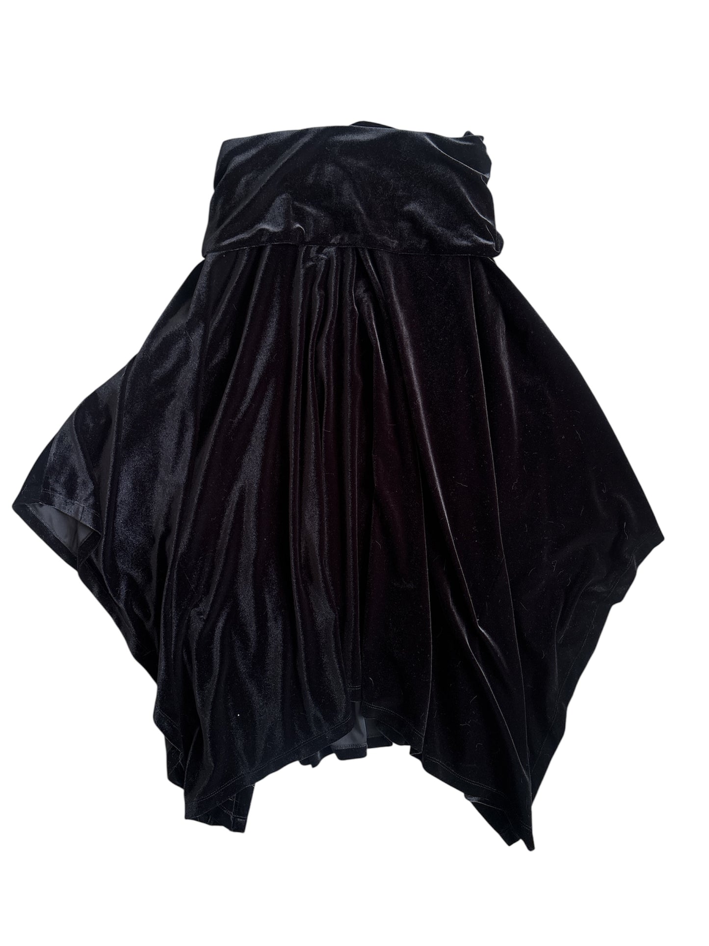 Velvet asymmetrical fold over midi skirt size small