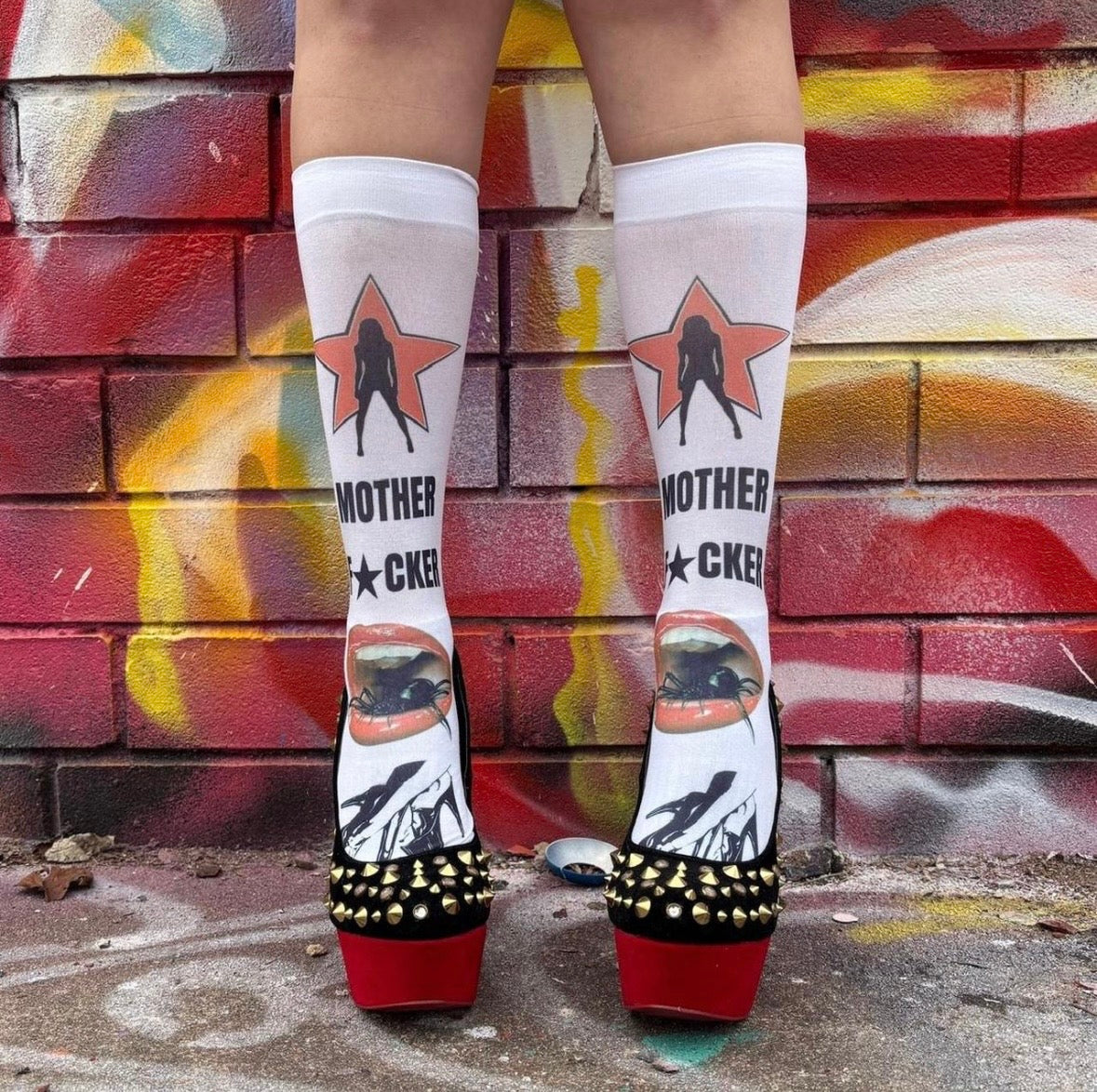 Printed under the knee socks