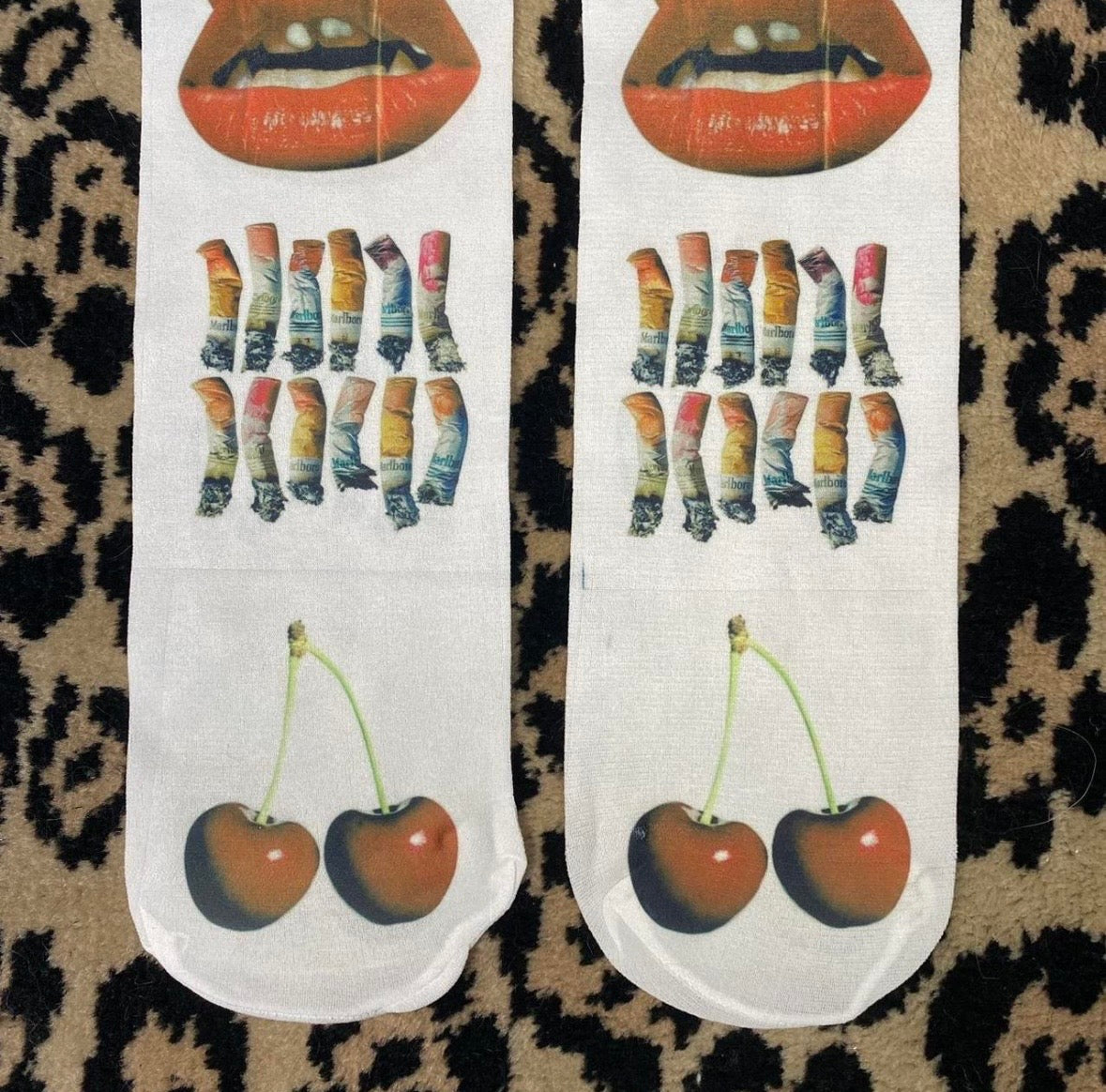 Printed under the knee socks