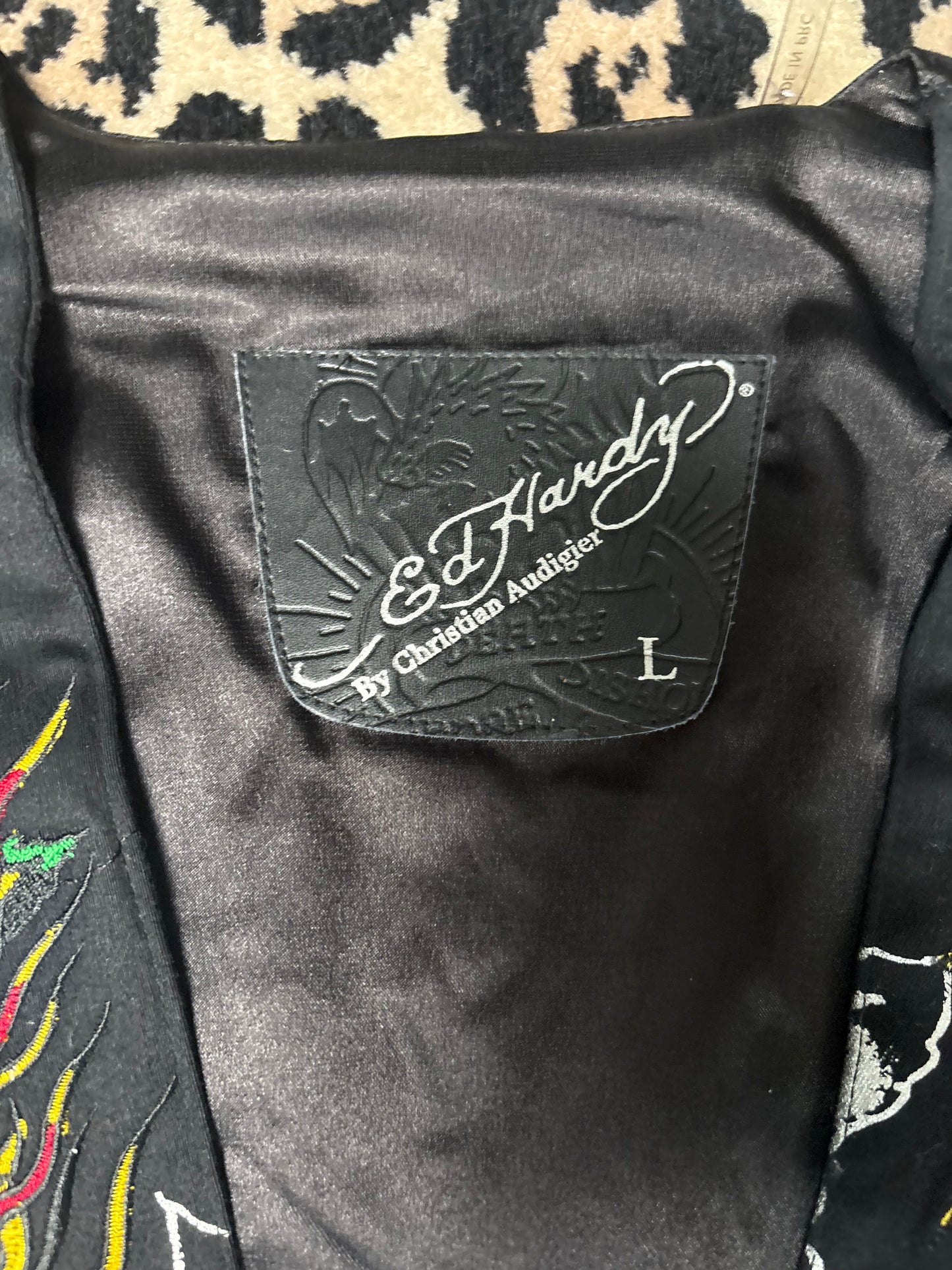 ED HARDY deadstock embroidered vest size L