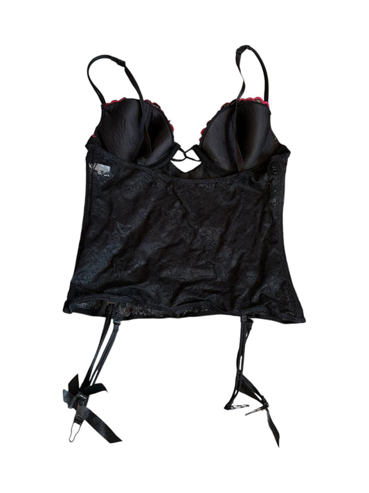 Black lace floral top B cup