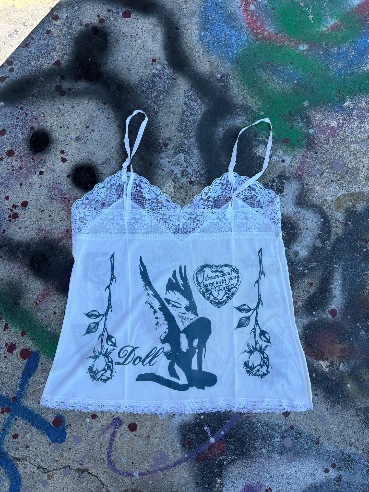 Killer Stitch 1/1 sheer graphic tank size M