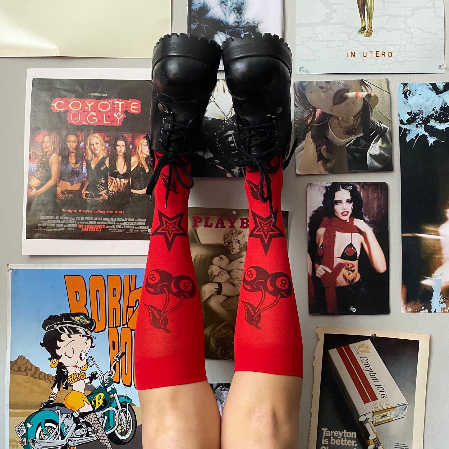 Printed under the knee socks