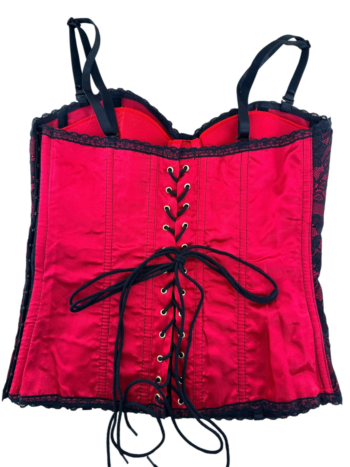 Vtg Lace And Satin Corset Size M
