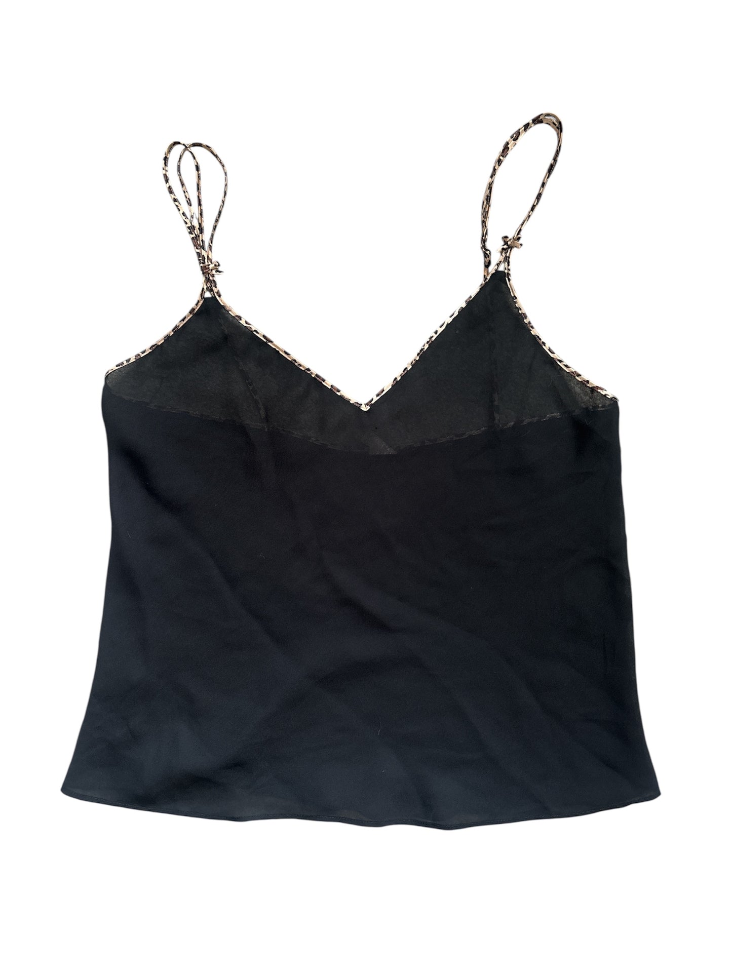 Sheer tank w cheetah straps size L/XL