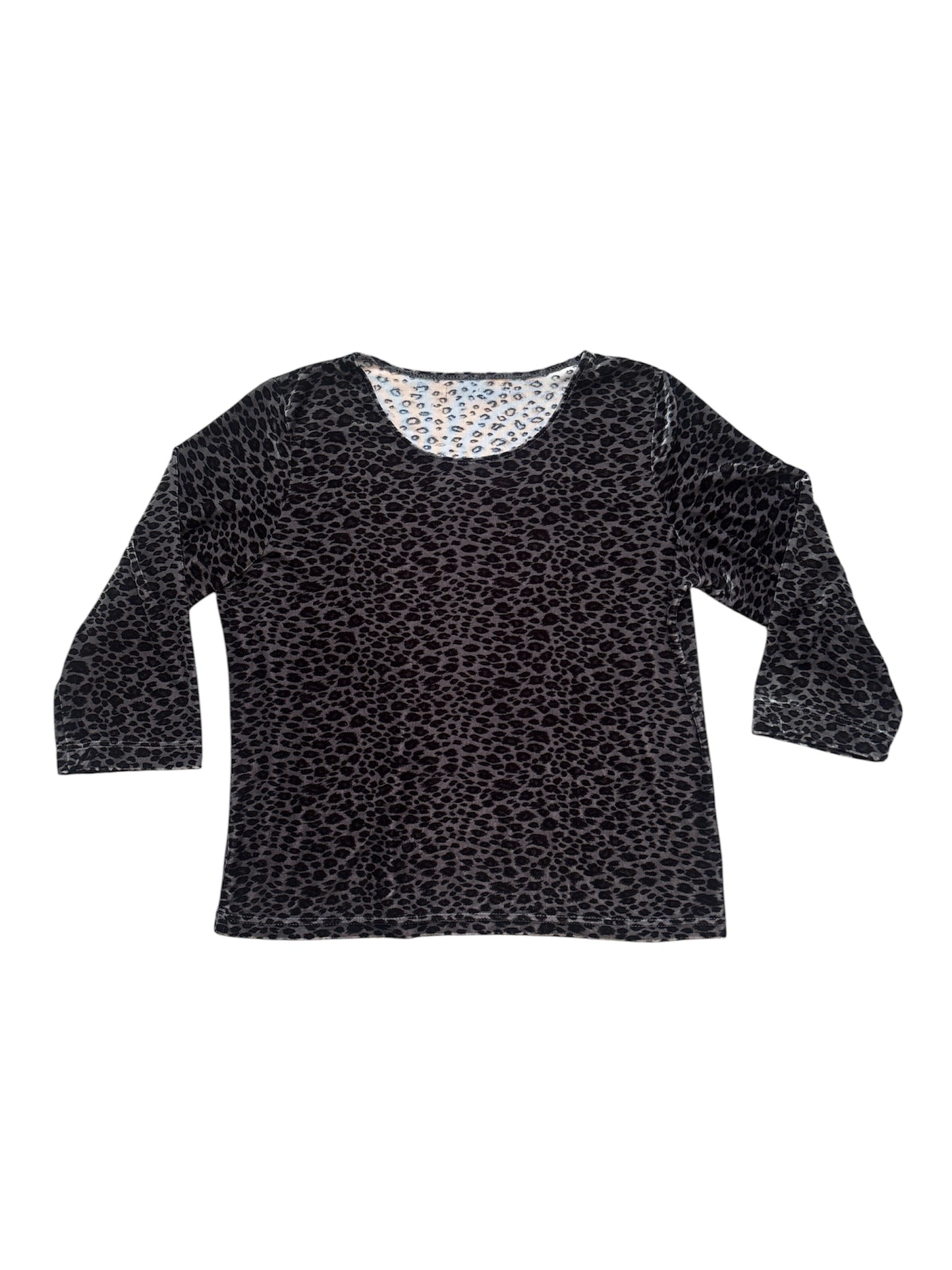 Velvet animal print 3/4 sleeve size m/l