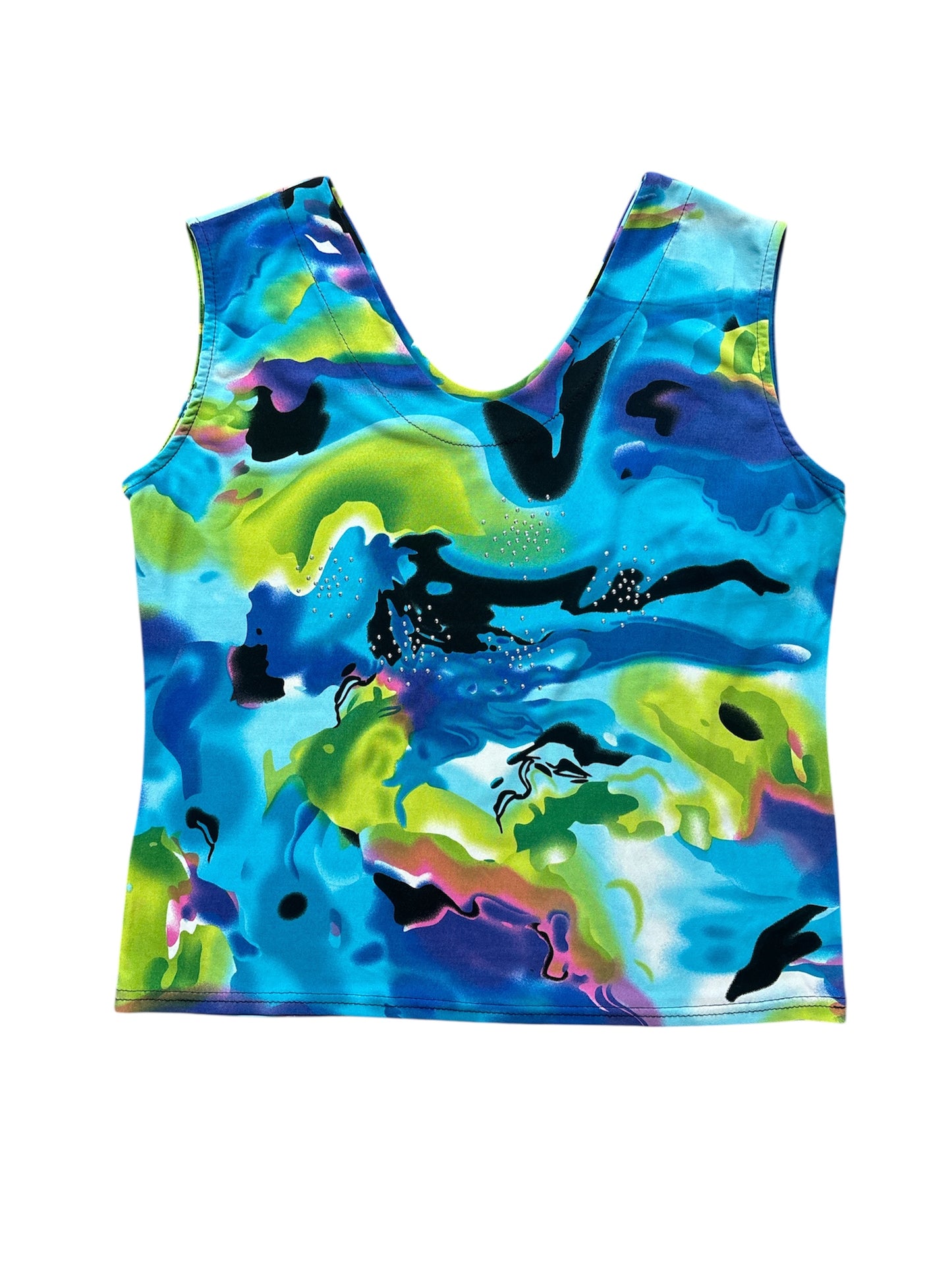 Valentina patterned rhinestone tank size l/xl