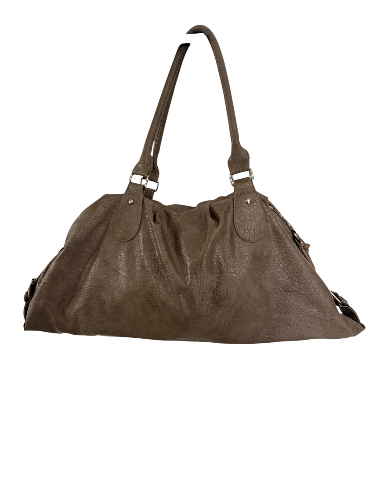 Faux Leather Bag With Silver Hardware