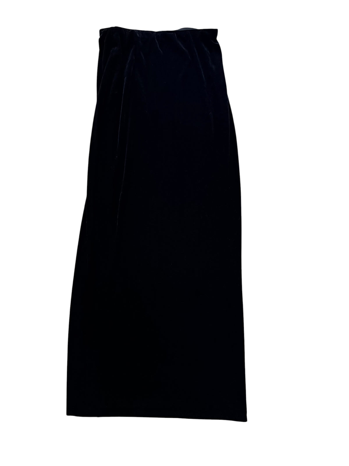 Black Velvet Maxi Skirt Button Detail With Side Slit Size S