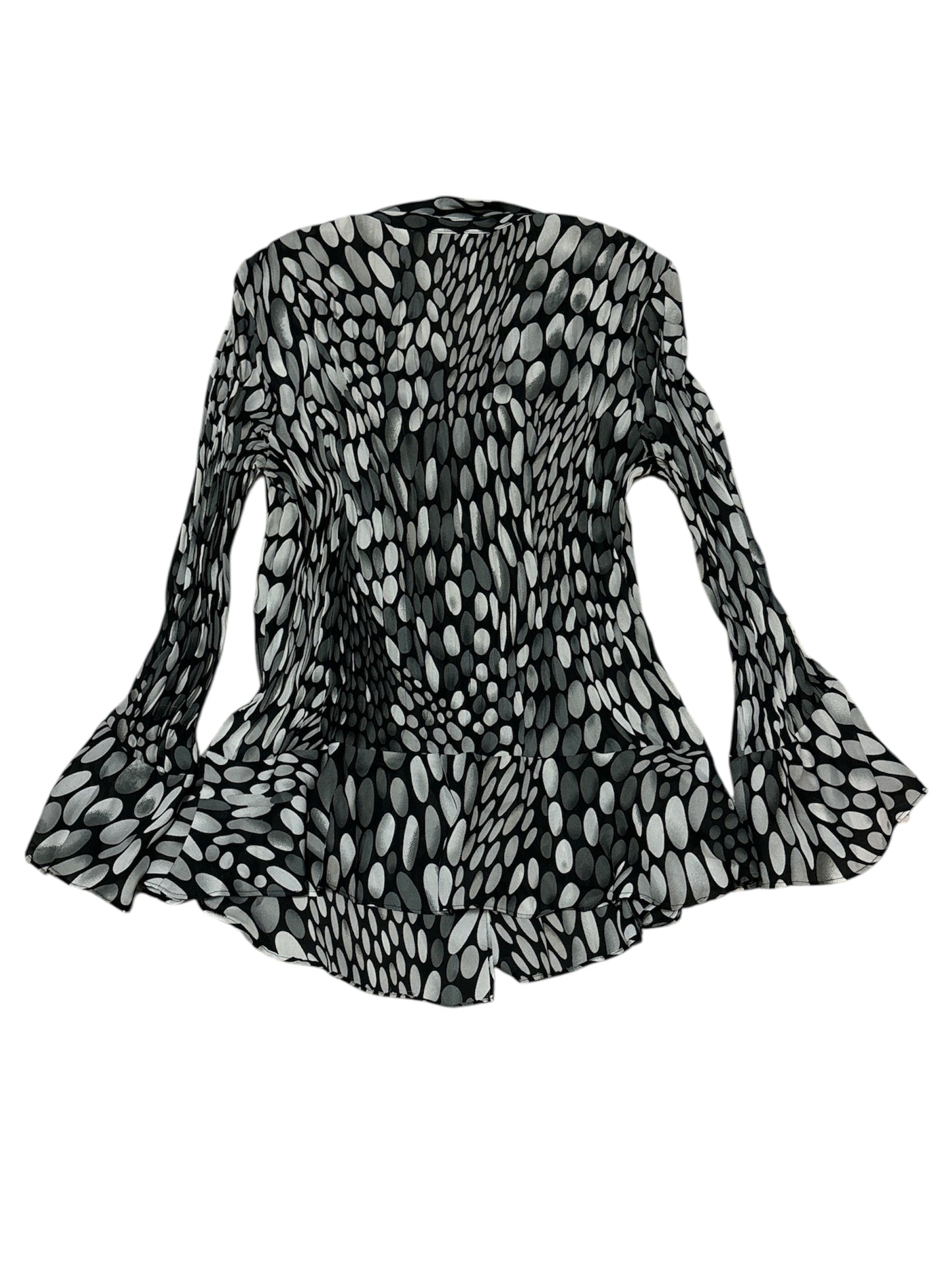 Allison Taylor accordian polka button up ls with ruffles size M