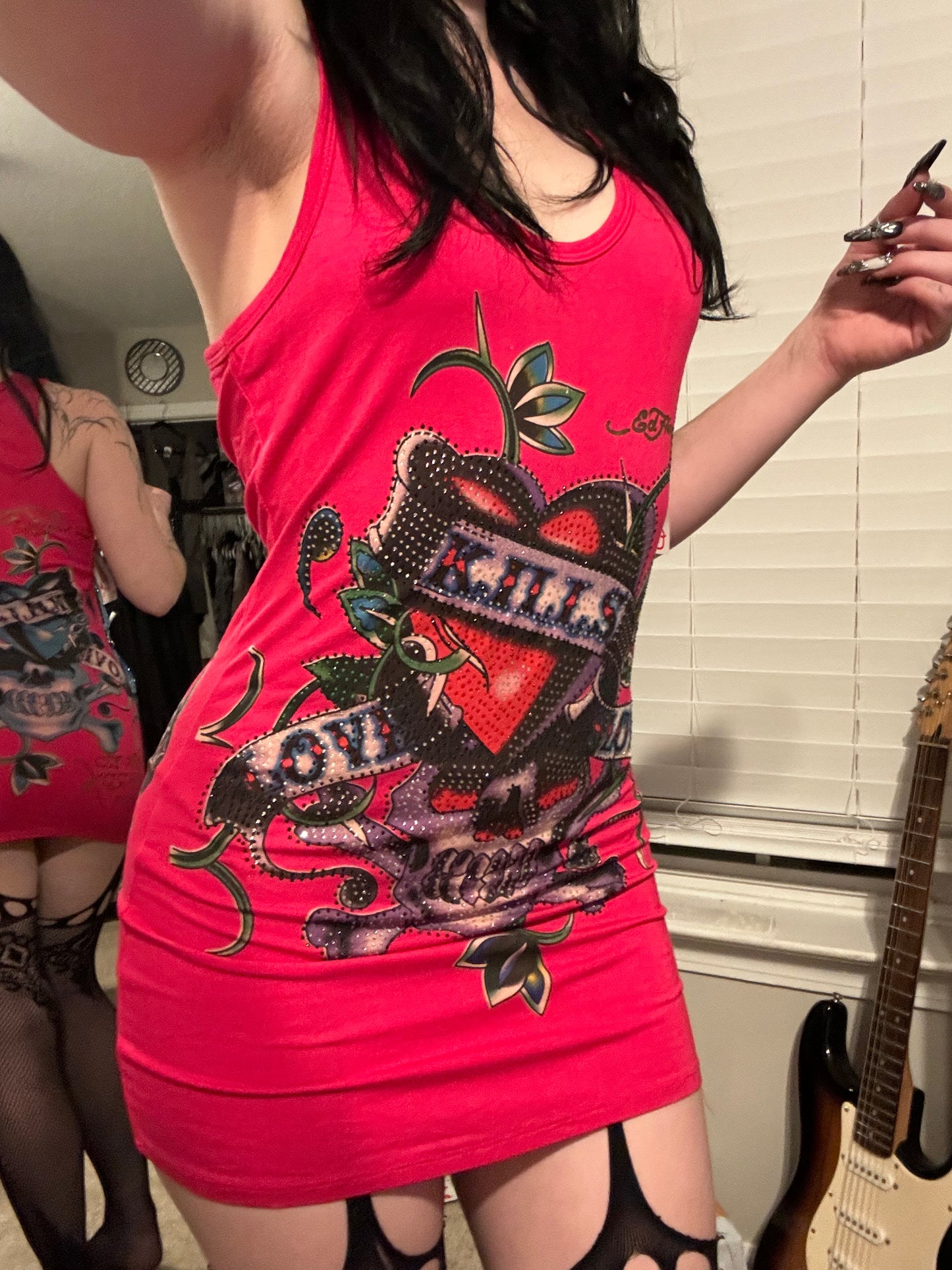 Ed Hardy rhinestone tank Dress size small