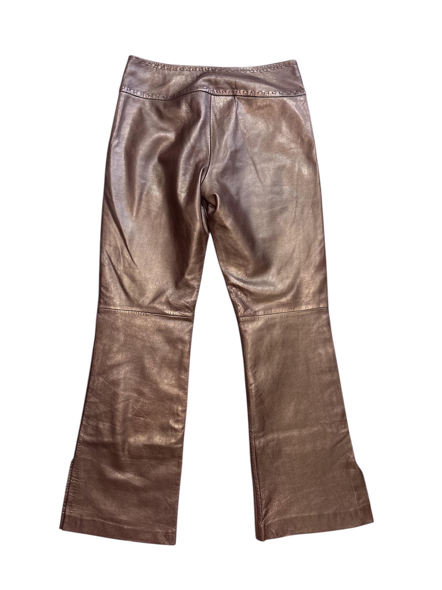 Caché metallic leather pants size 4