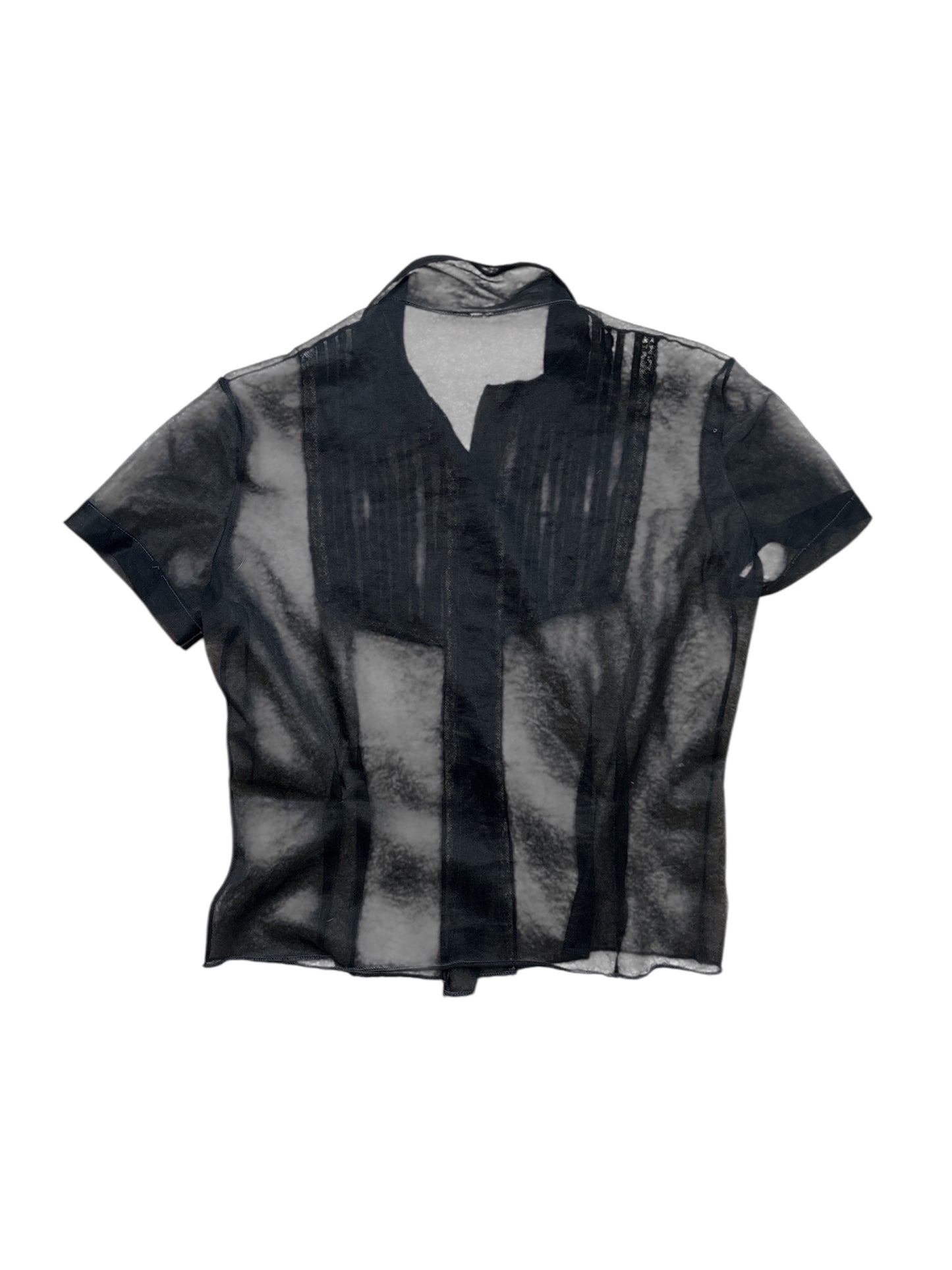 Sheer mesh button up top size small