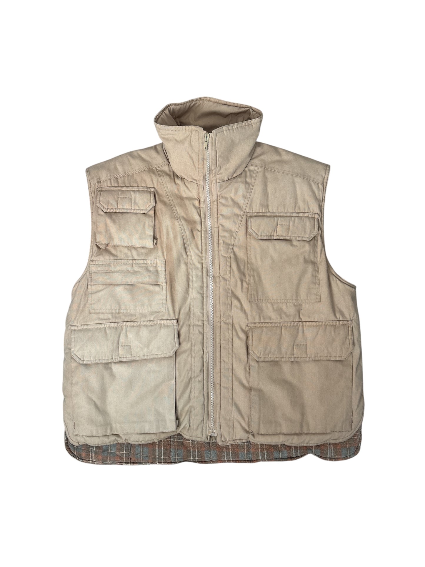 Distressed painted graphic puffer size small