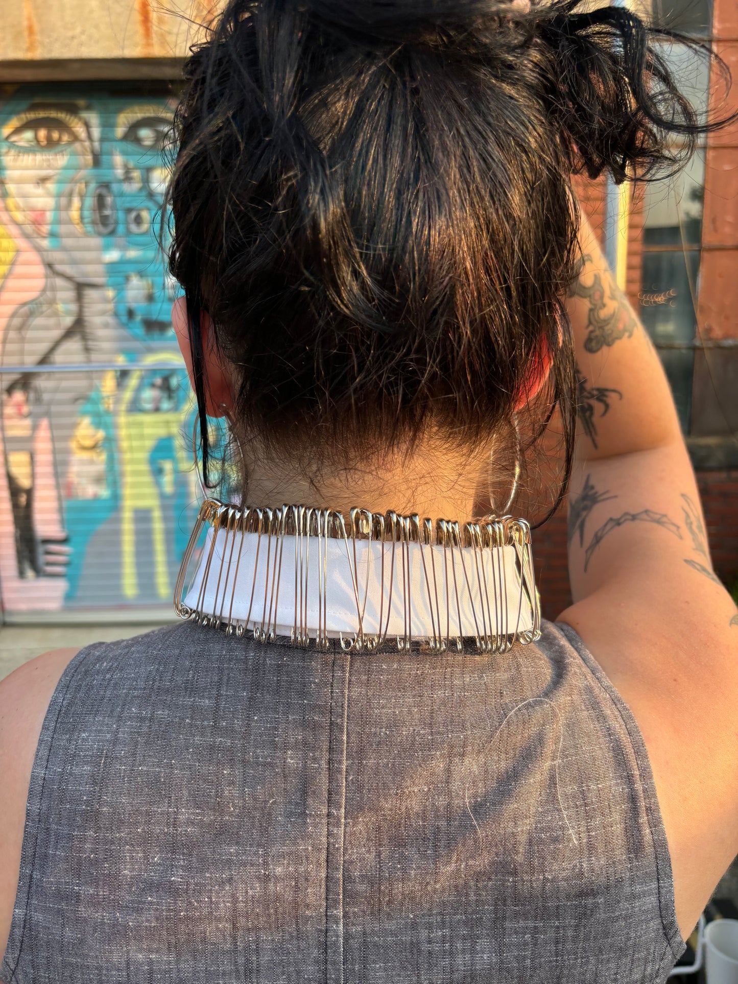 Eternal Bella safety pin collar necklace