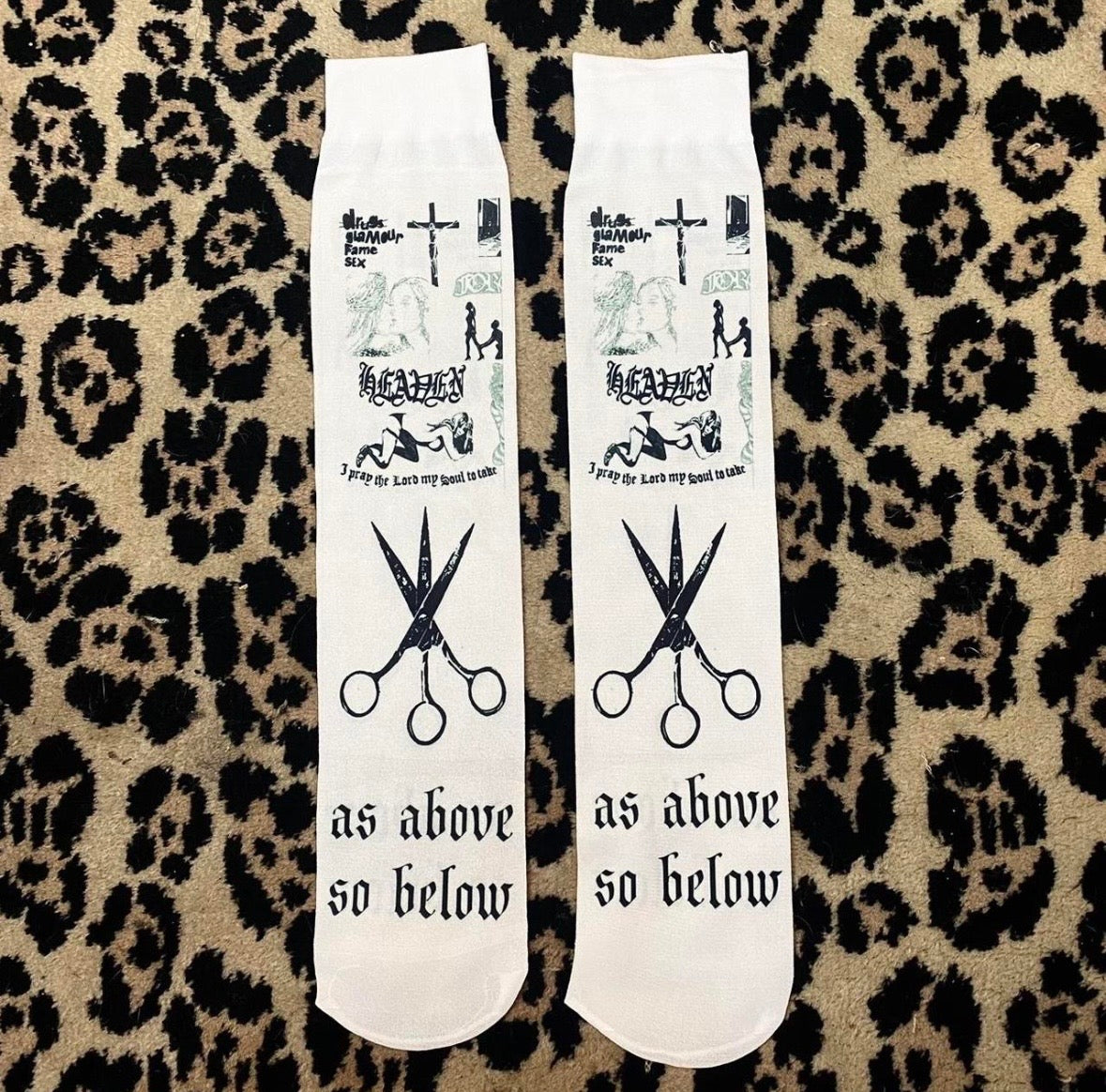 Printed under the knee socks