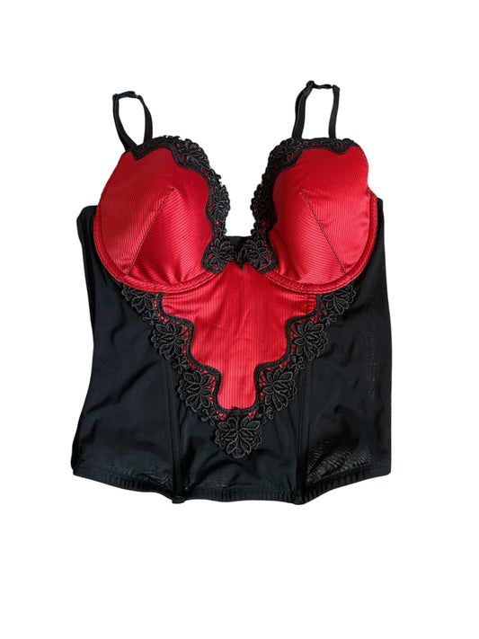 Red and black pinstriped bustier 34D