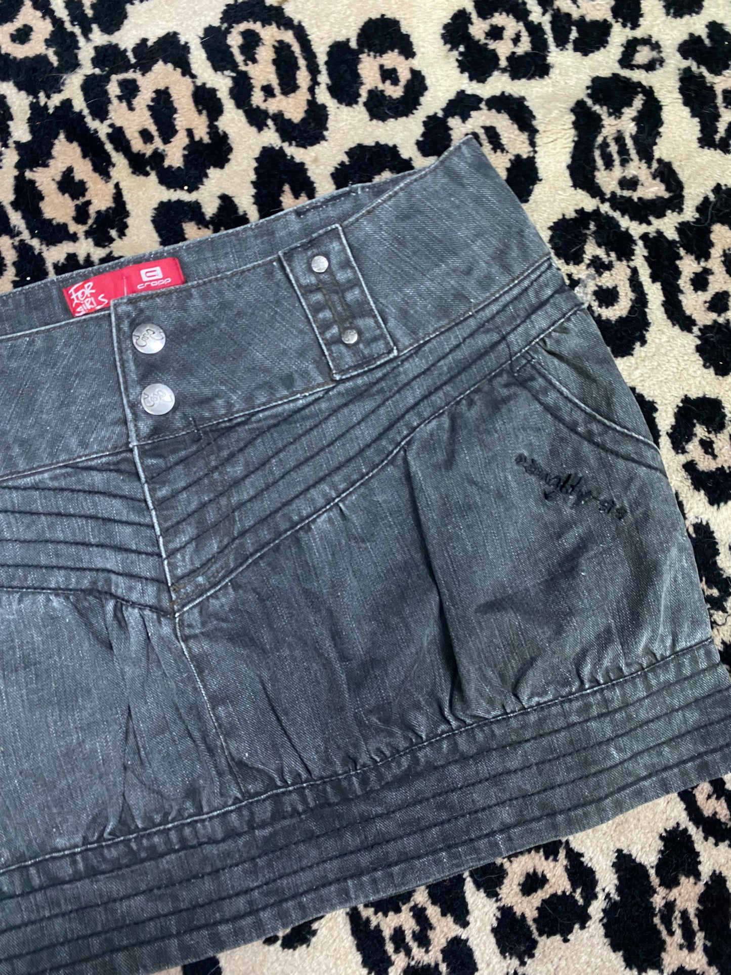 Y2k charcoal denim mini skirt size small