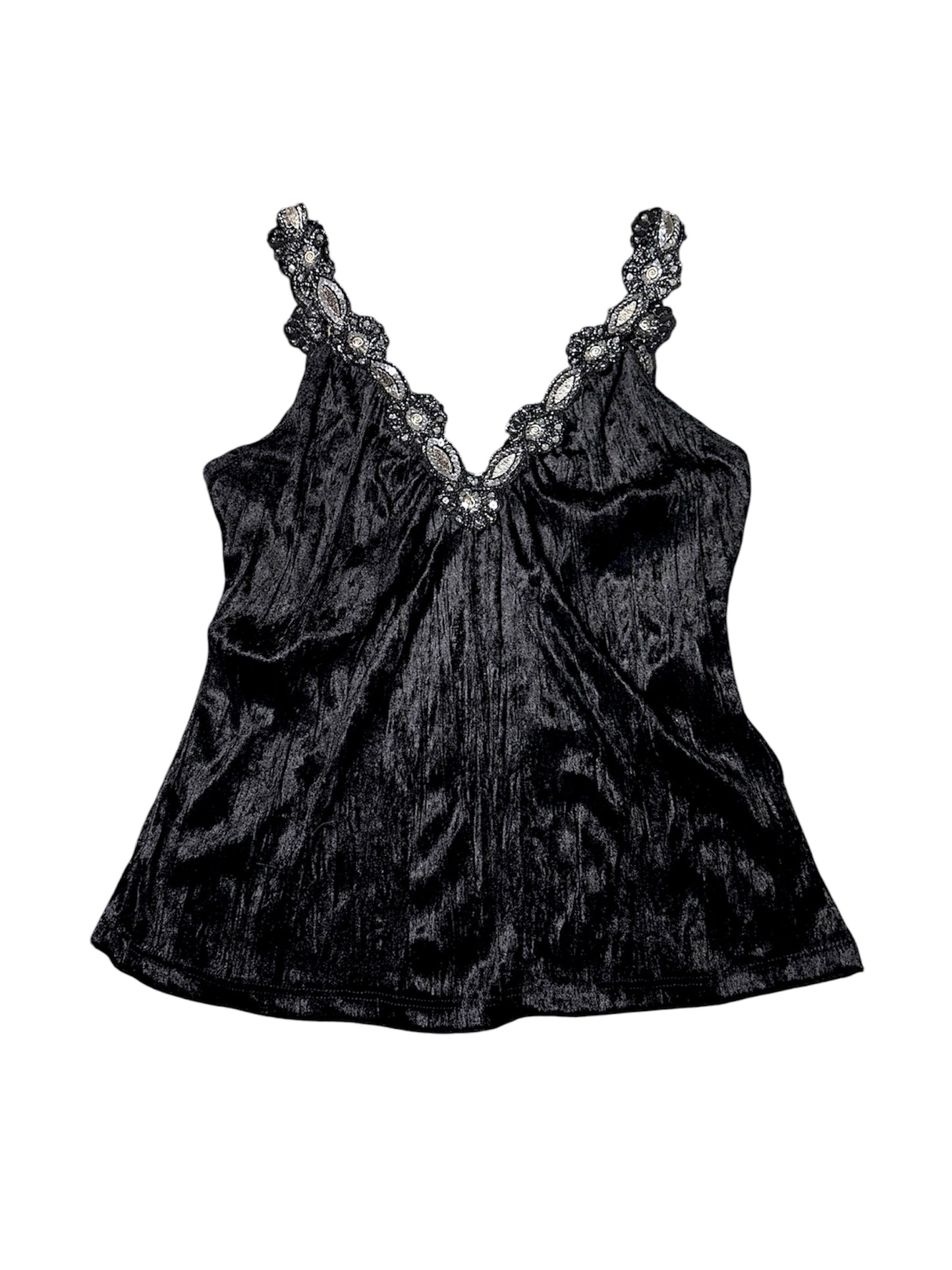 Black velvet tank size L