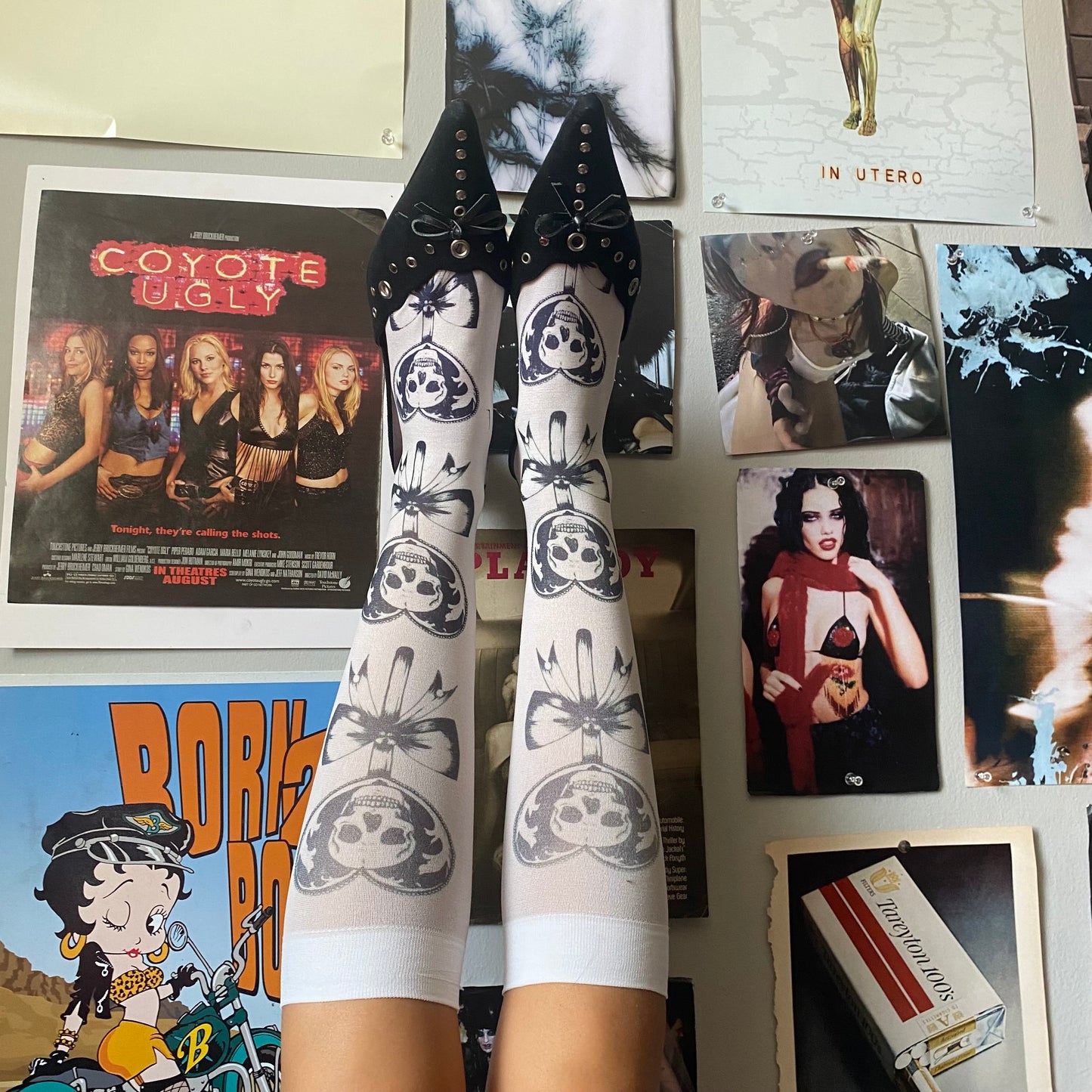 Printed under the knee socks