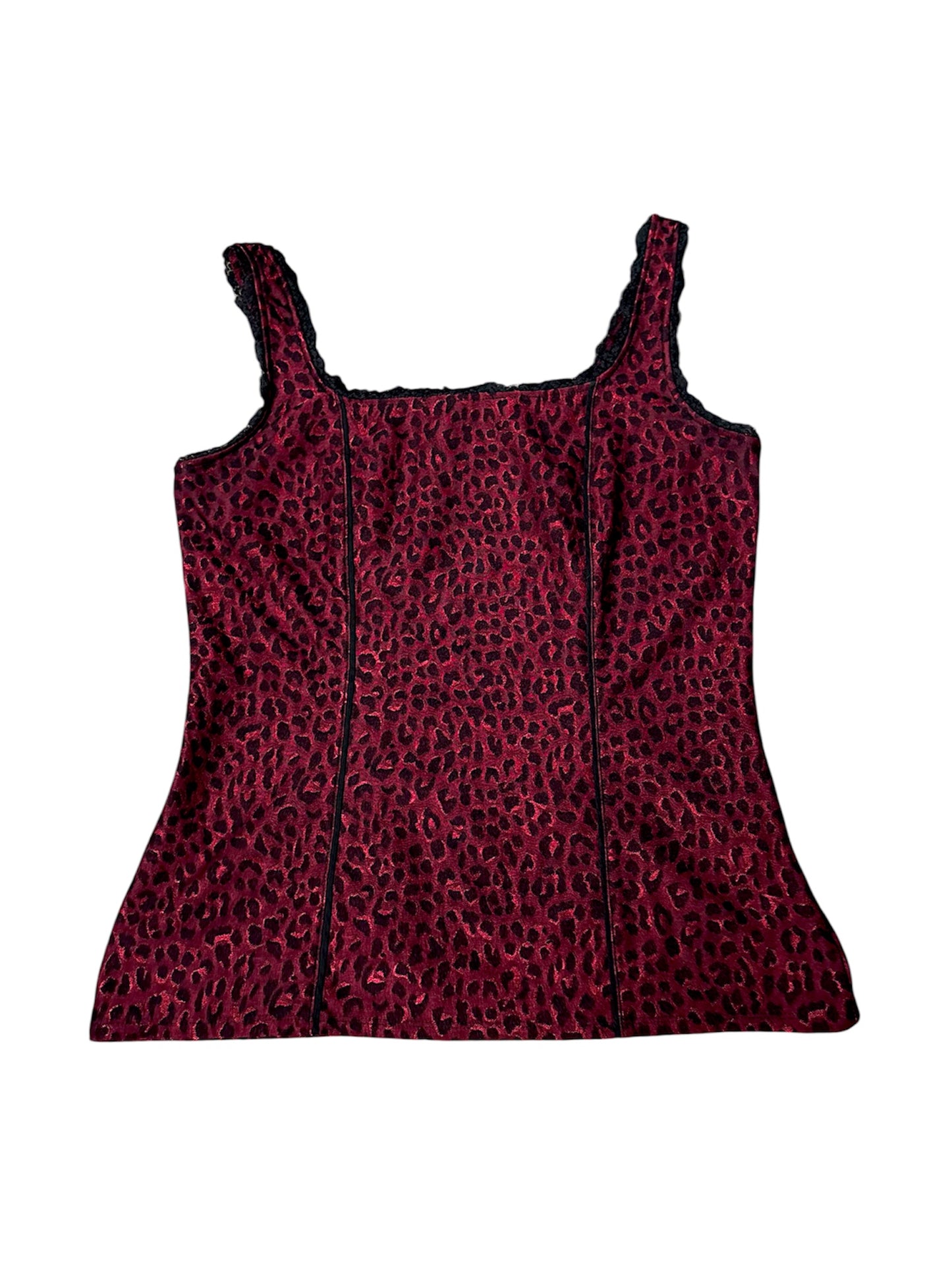 Red cheetah top size M