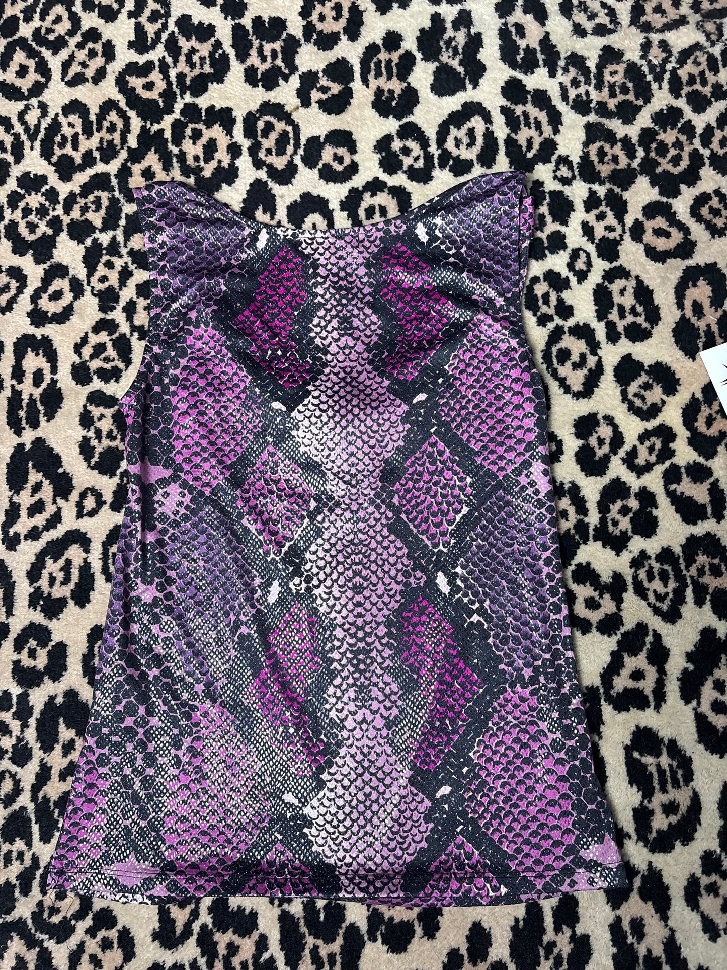 Purple snakeskin glitter top size S