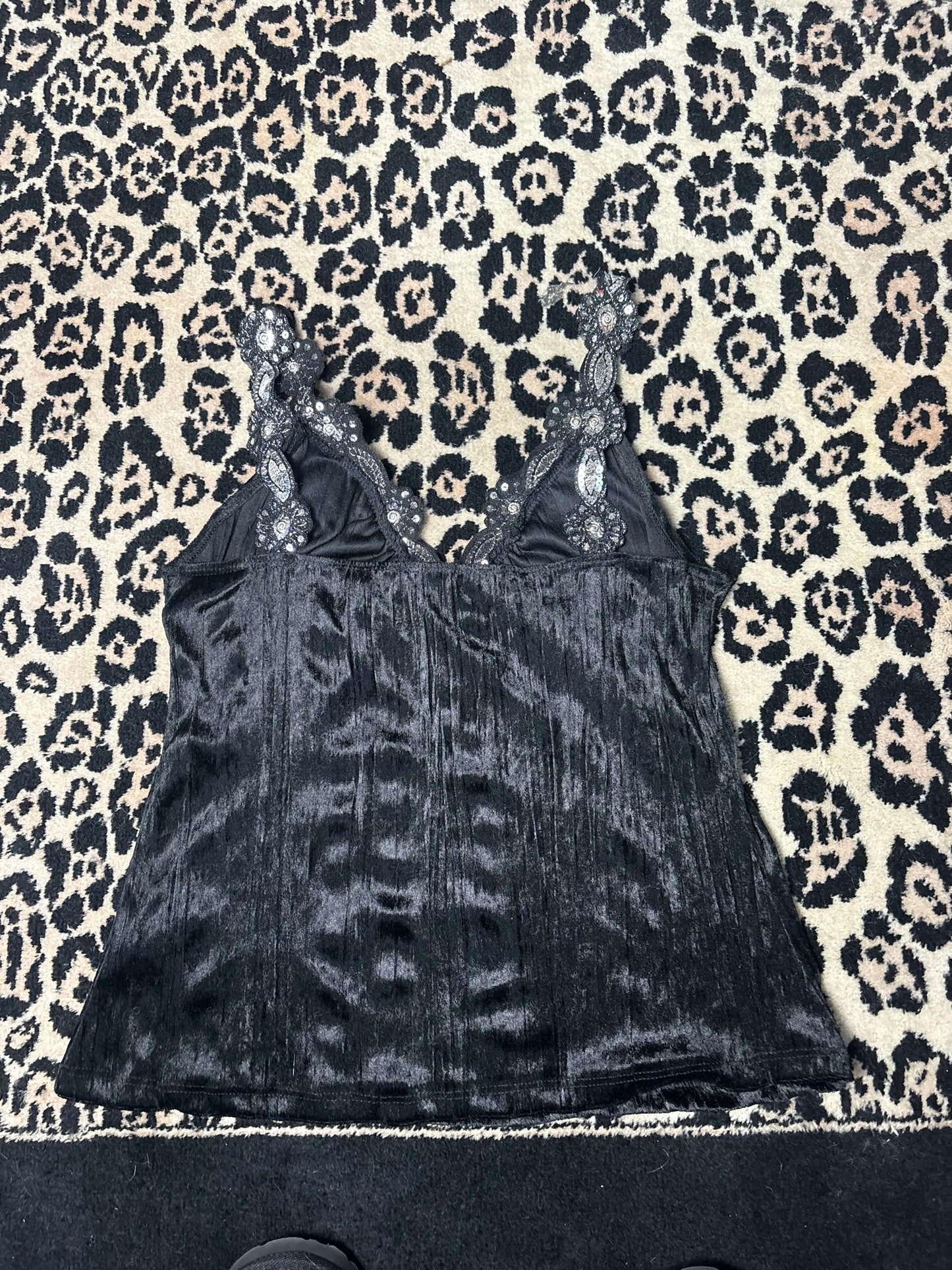 Black velvet tank size L