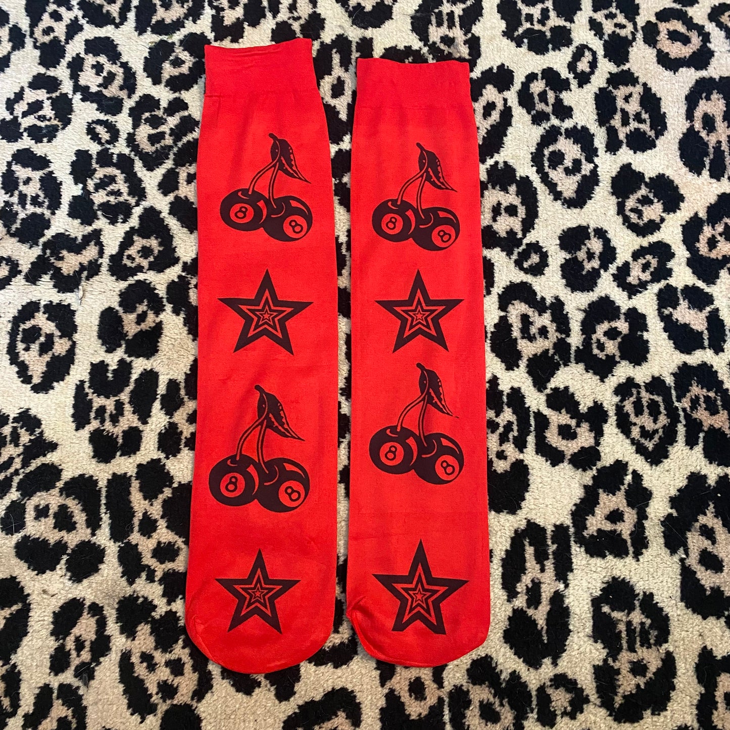 Printed under the knee socks