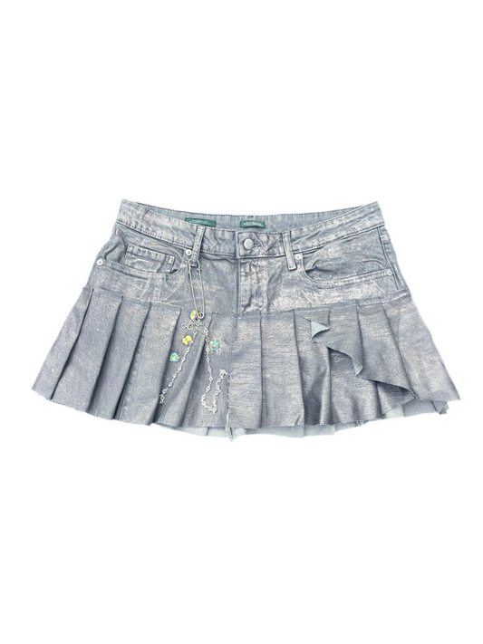 Eternal Bella 1 of 1 metallic pleated skirt with removable charm size 12