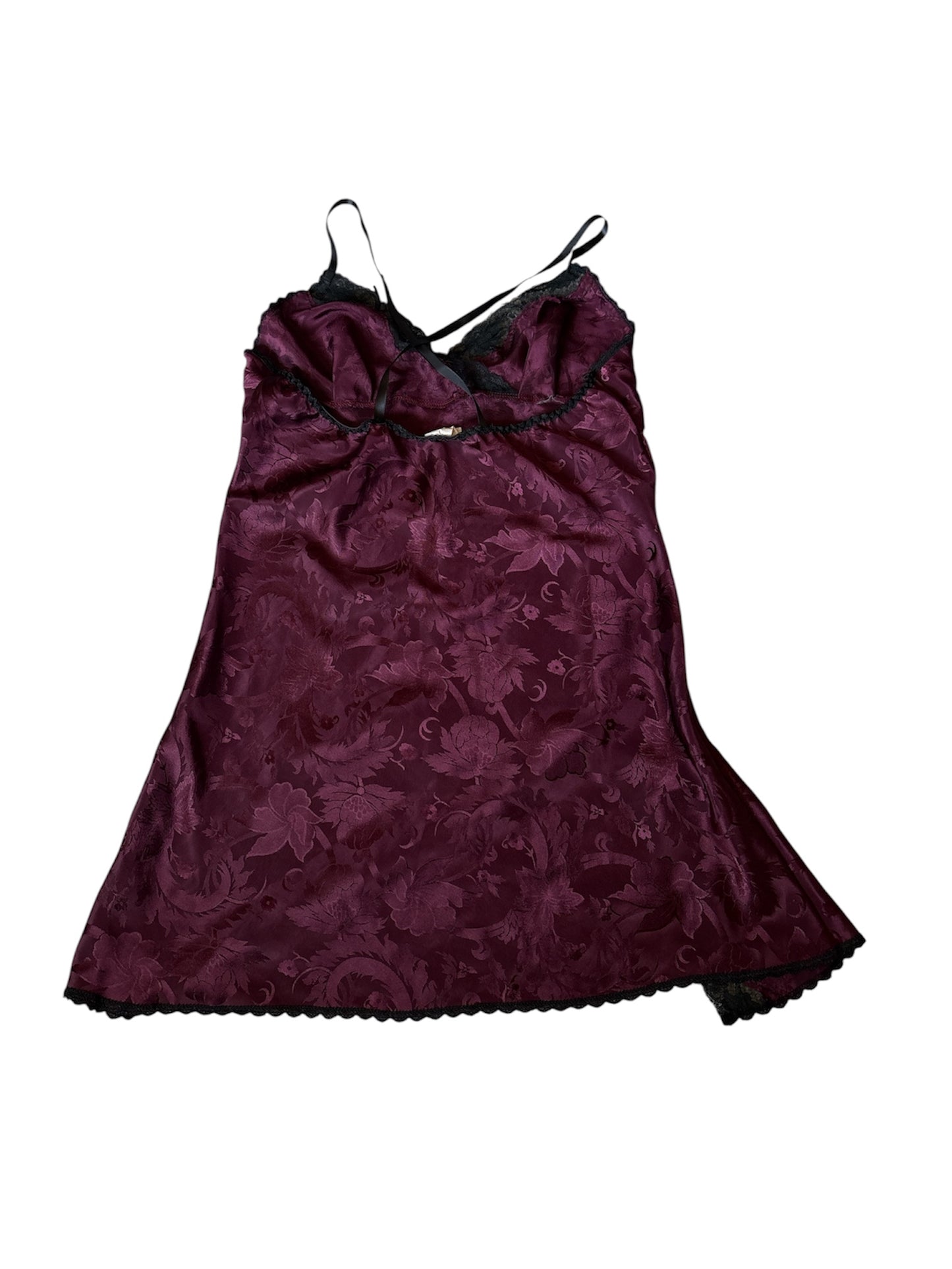 Maroon black lace mini dress size Small