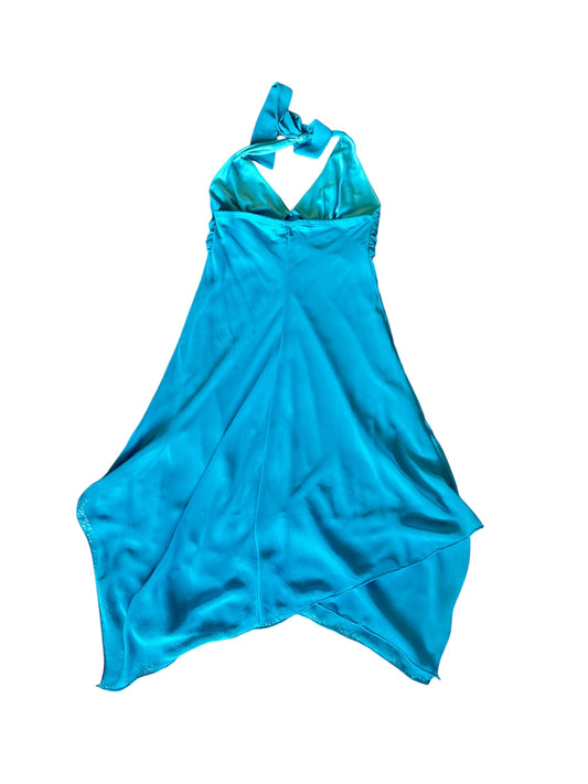 Blue flower sequin asymmetrical dress size 5