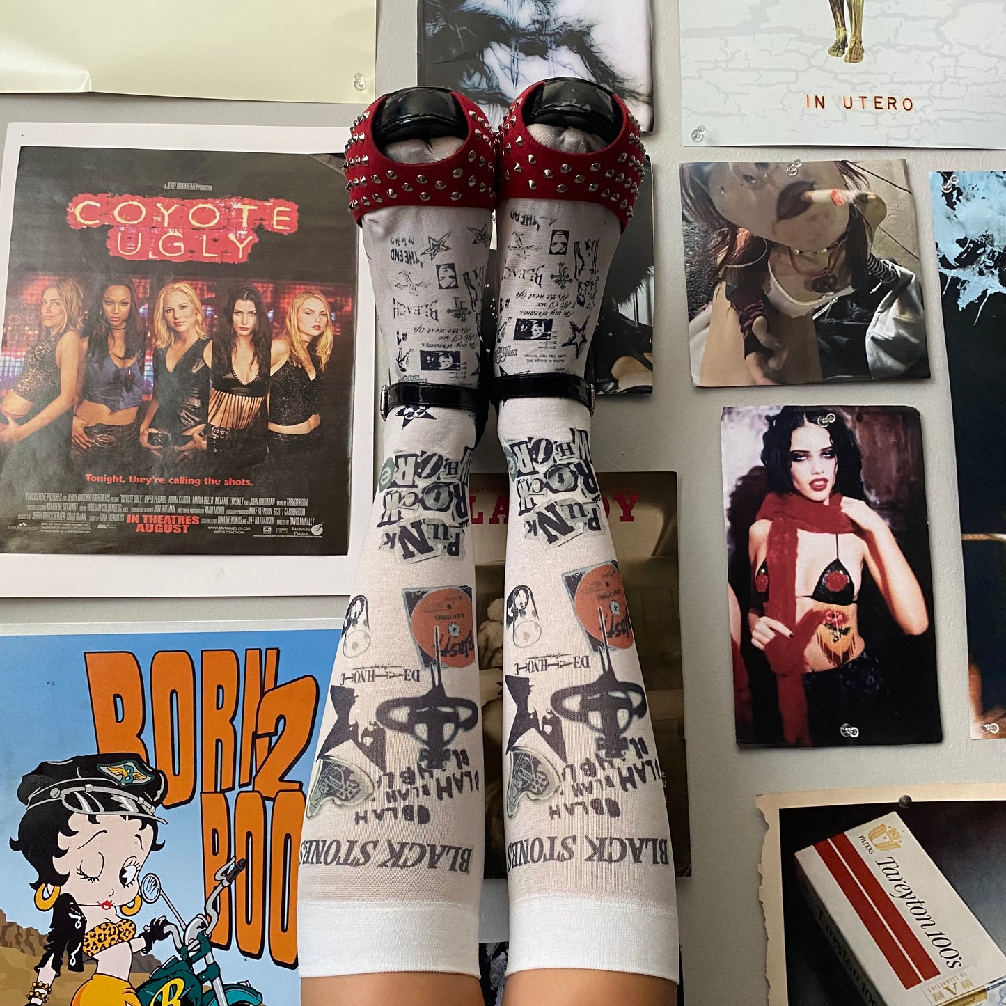 Printed under the knee socks
