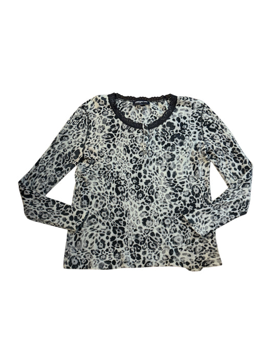 Leopard Henley w lace size XL