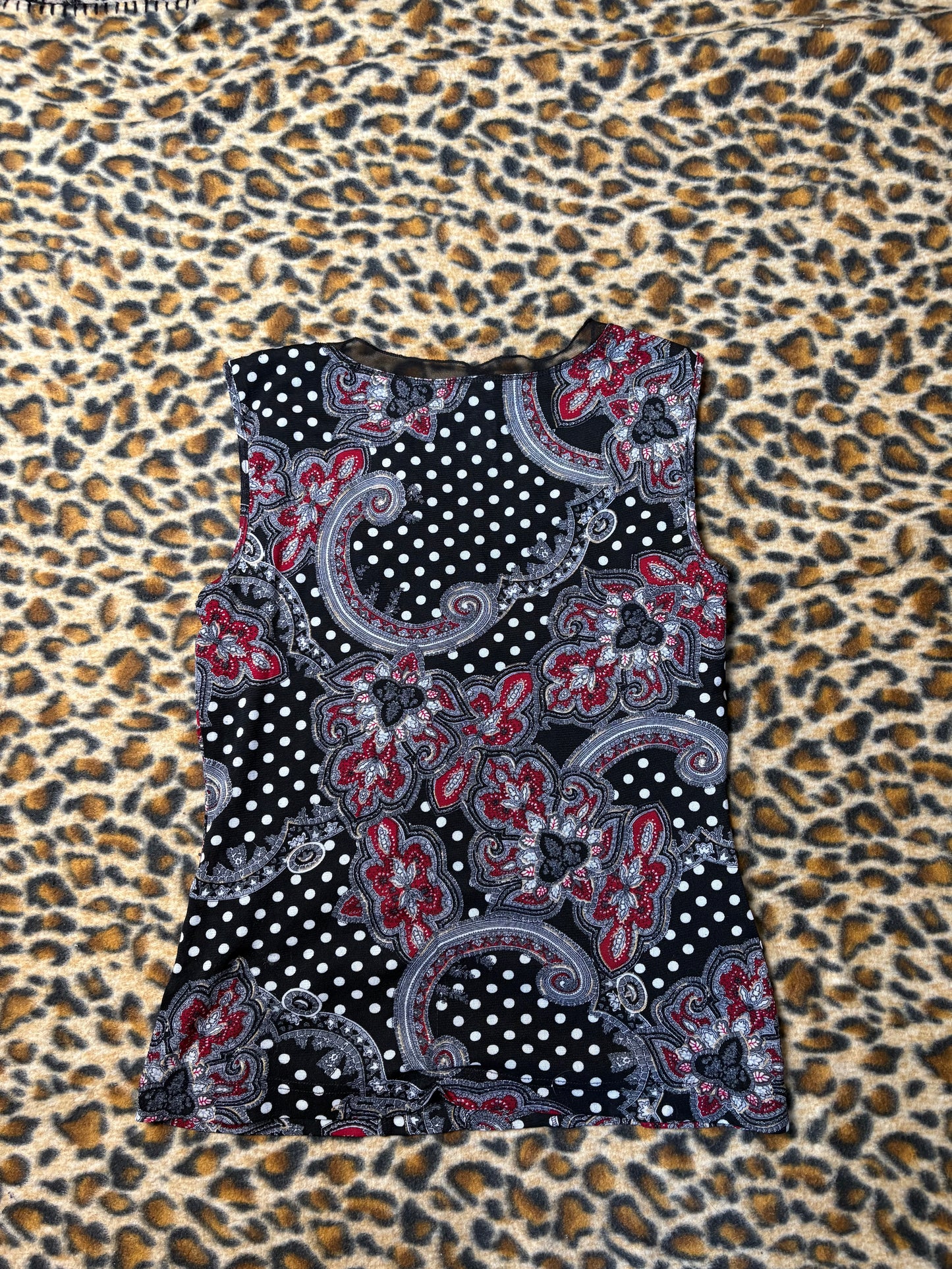 Polkadot mesh top size M