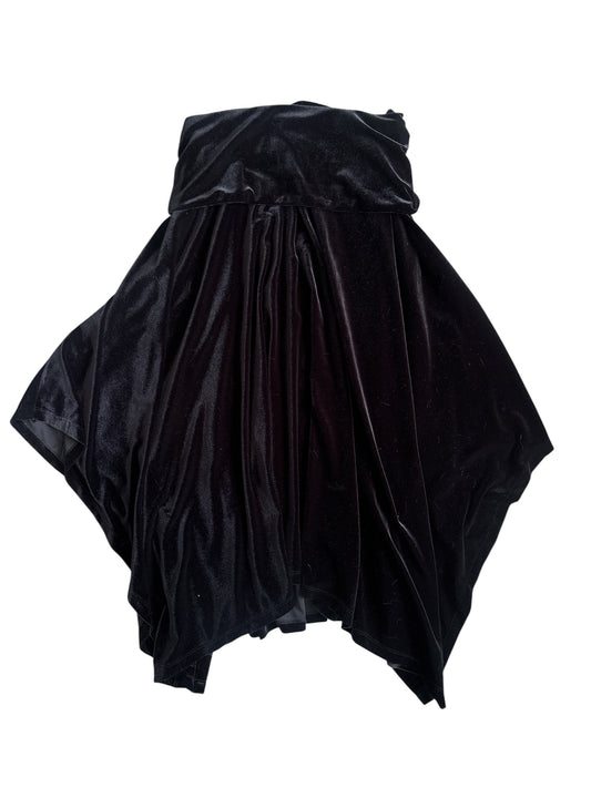 Velvet asymmetrical fold over midi skirt size small