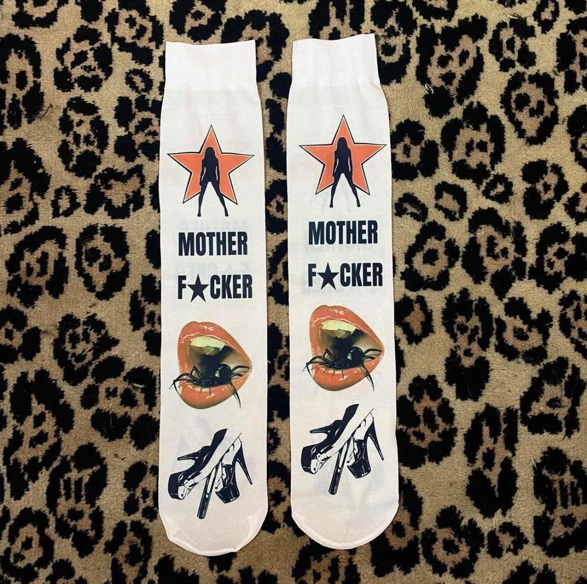 Printed under the knee socks