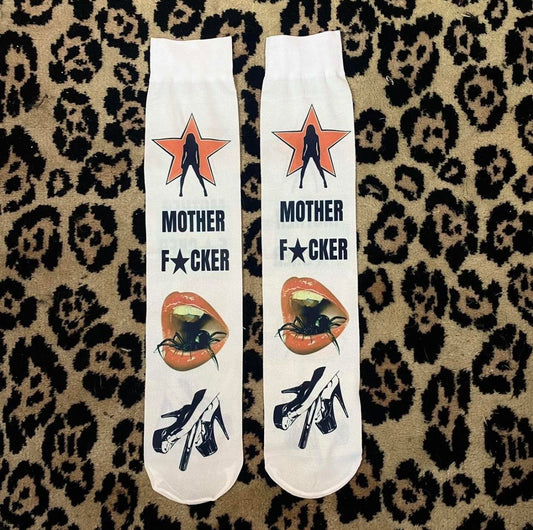 Printed under the knee socks