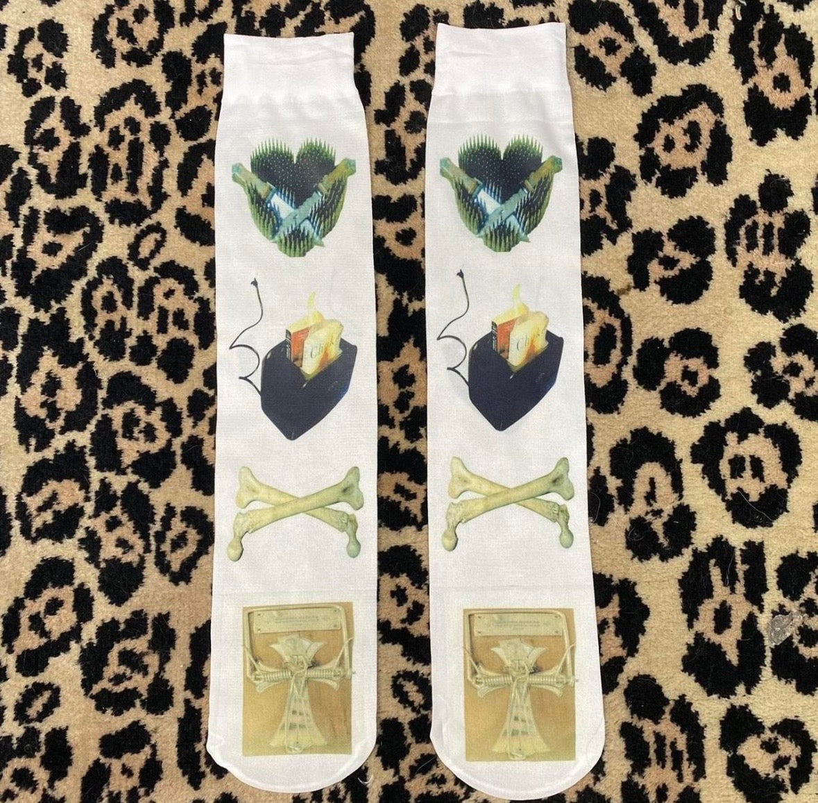 Printed under the knee socks