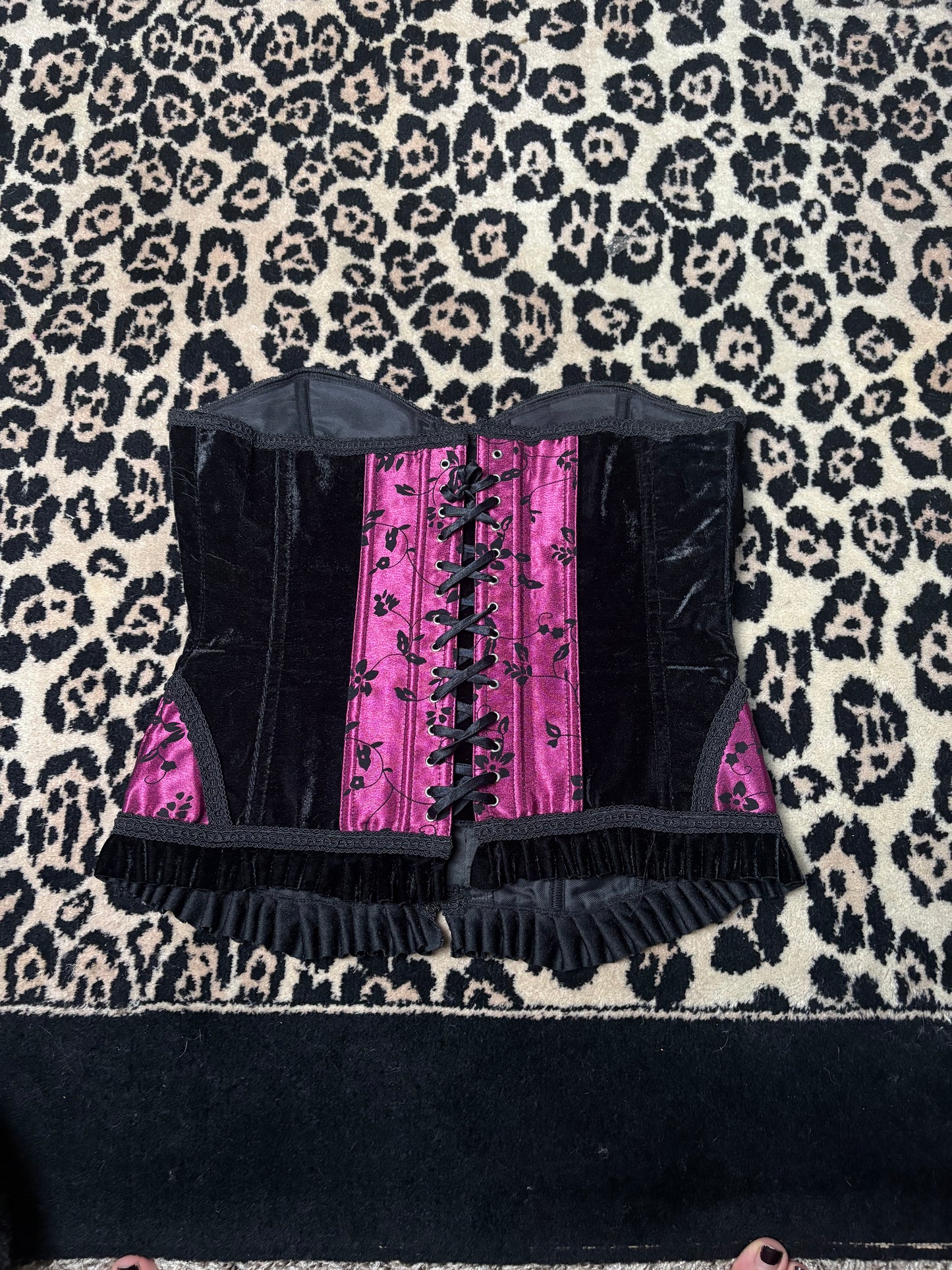 Floral velvet gothic corset size M