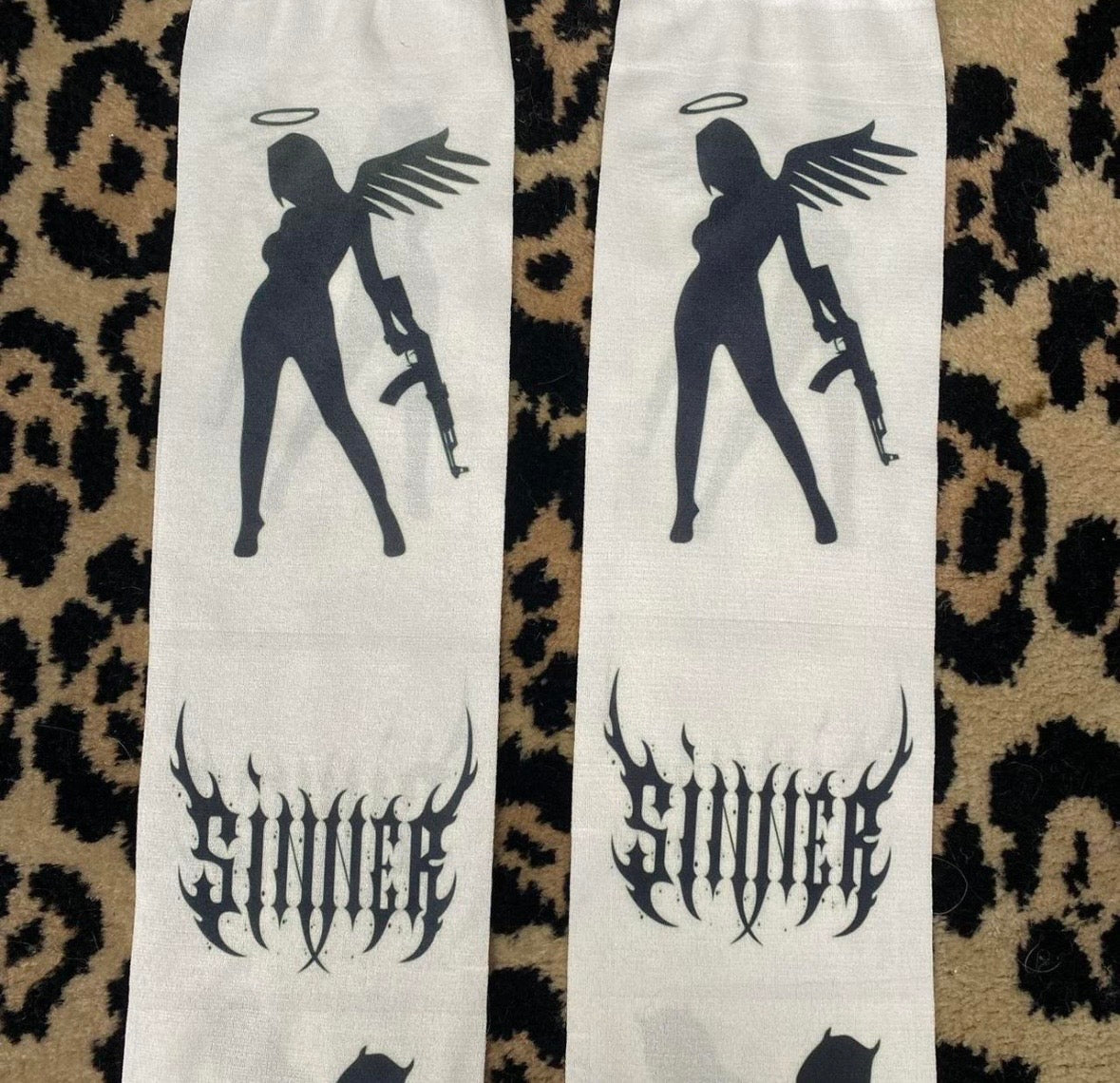 Printed under the knee socks