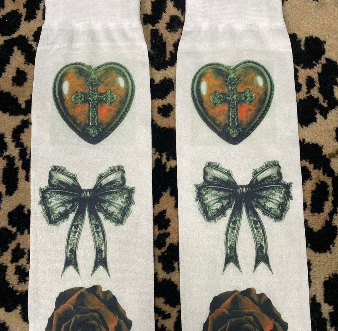 Printed under the knee socks