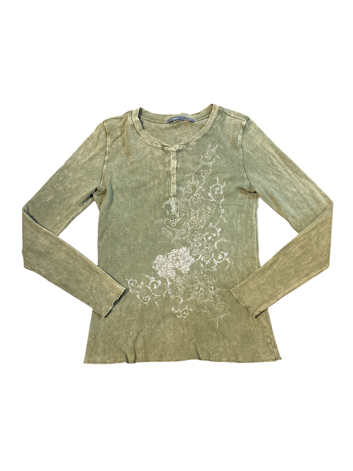 Jeweled graphic ls Henley size L