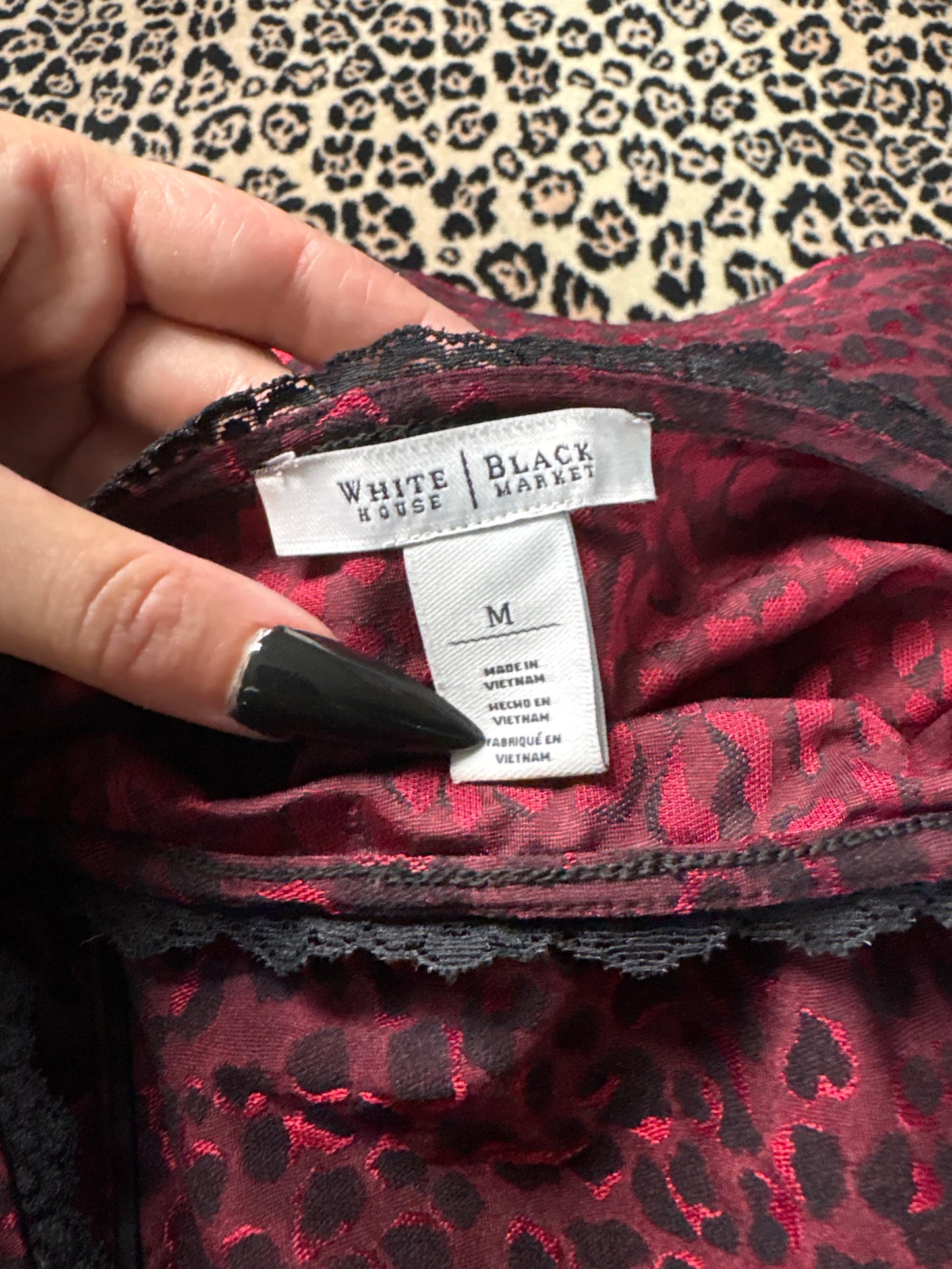 Red cheetah top size M