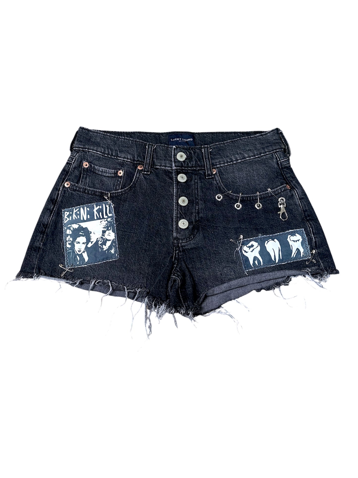 Killer Stitch 1/1 denim shorts size 2 (26in waist)