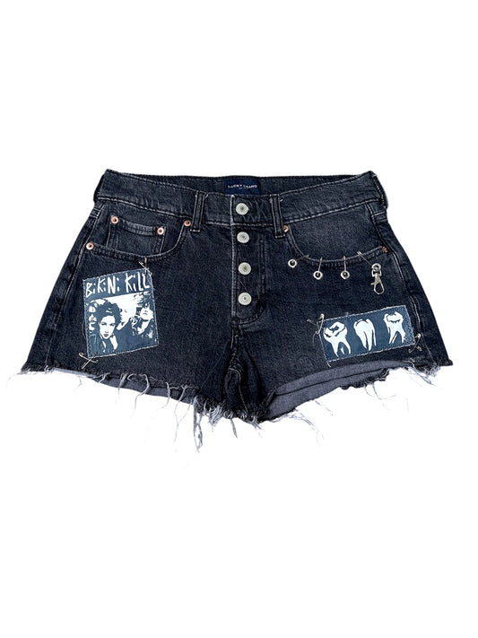 Killer Stitch 1/1 denim shorts size 2 (26in waist)