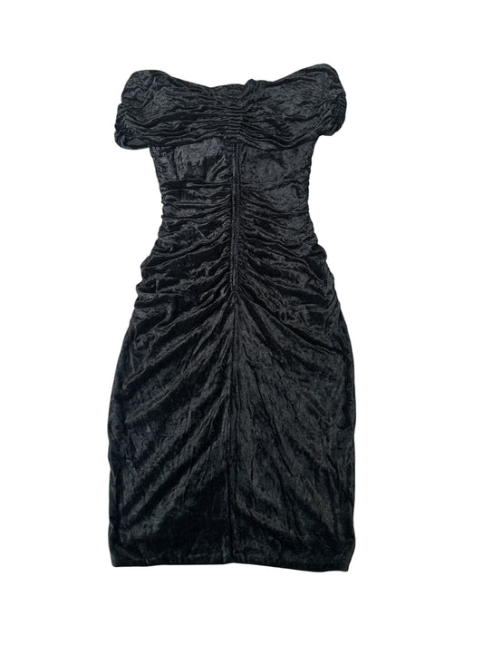 Crushed black velvet synched gothic dress size 6