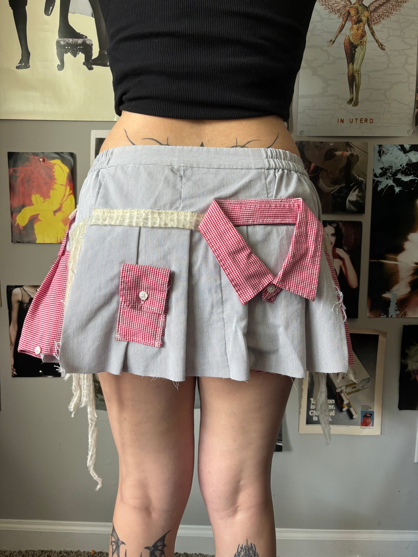 Eternal Bella 1 of 1 pinstripe gingham pleated mini skirt size 14
