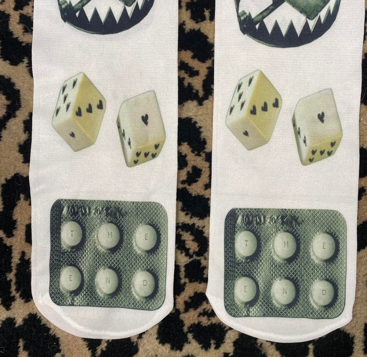 Printed under the knee socks
